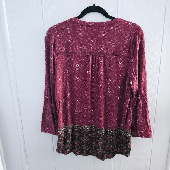 Daniel Rainn Boho Top Size M – Floral Print, Plum, Festival Vibes - Picture 6 of 6